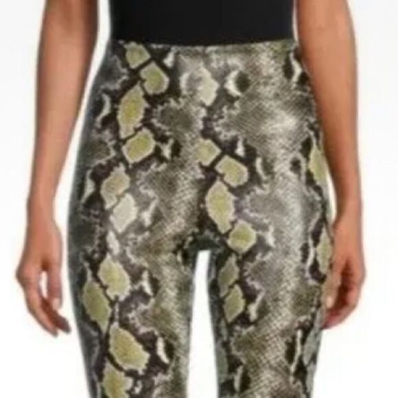 New Commando Faux Leather Animal Leggings Women's Olive Snake Print XS - Picture 3 of 14